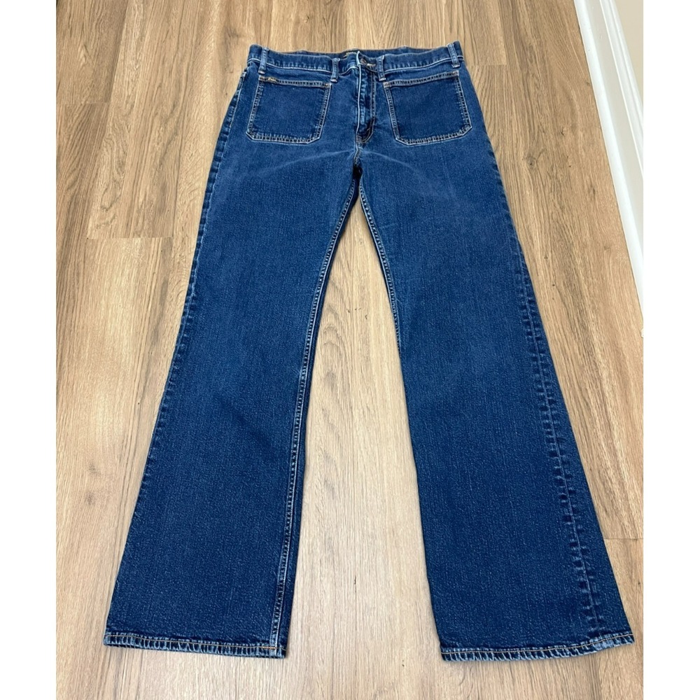 Polo Ralph Lauren Wide Leg Jeans Womens High Rise Denim Classic Blue 32R